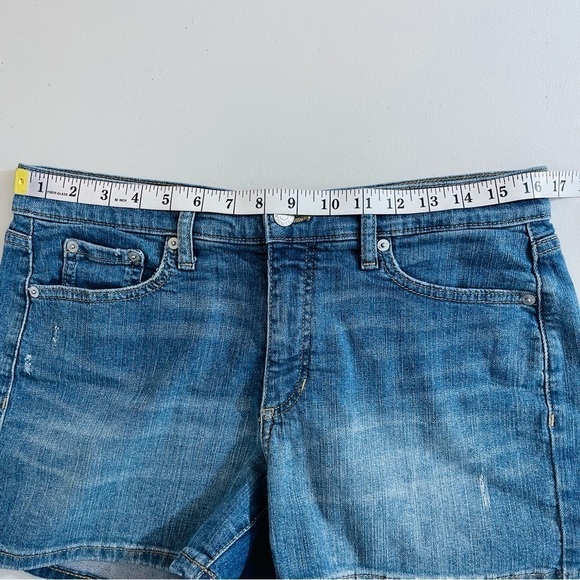Banana Republic High Rise Jean Shorts Women Size 28 Blue Pockets Stretch - Picture 5 of 8